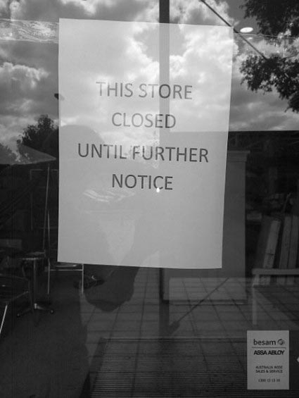 Store Closed Until Further Notice - Photo by Gryllida