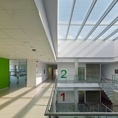 Photo showing natural lighting in the Lucia Building.