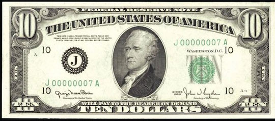 10 Dollar Bill