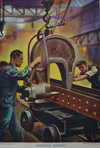 Hydraulic riveting press via old engineering